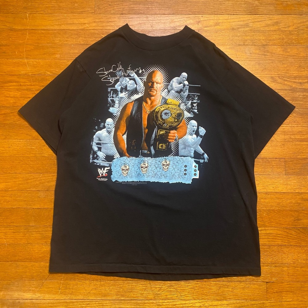 Vintage 1998 Stone Cold Steve Austin WWE WWF Wild Oats T-Shirt Black XL 3:16